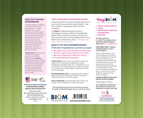 Vaginal Probiotic Suppository-Fragrance-free