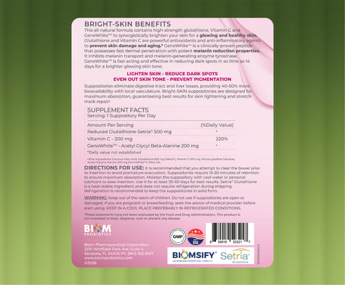 BrightSkin Glutathione + Vitamin C + GenoWhite Suppository