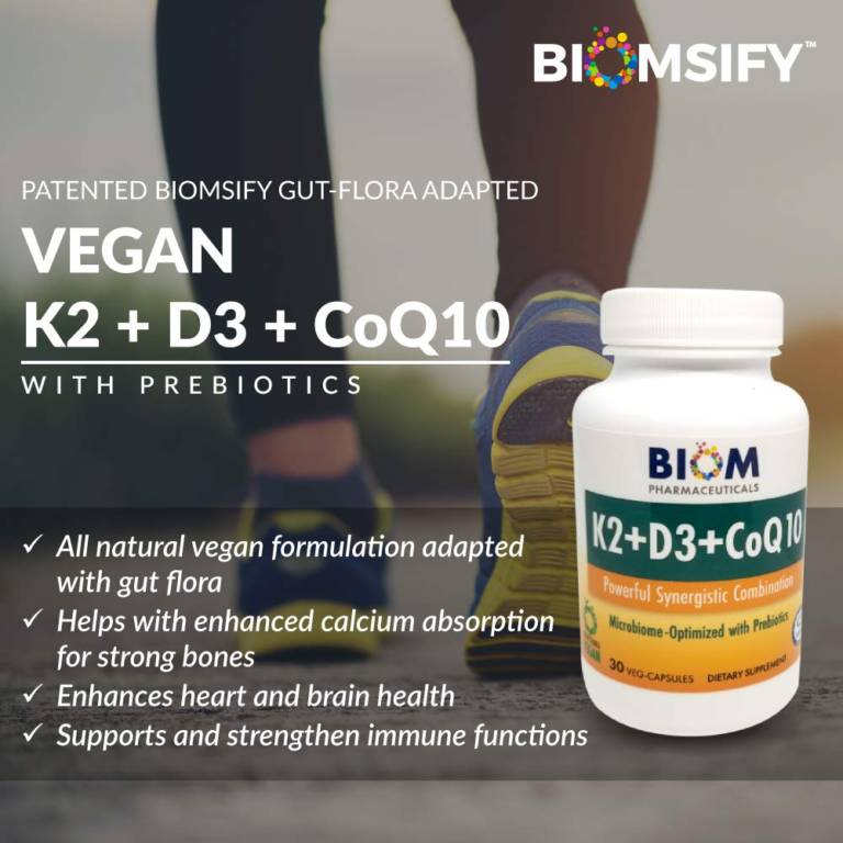 Biom Vitamin D3+K2+CoQ10 BIOM Probiotics Promote Bone Health