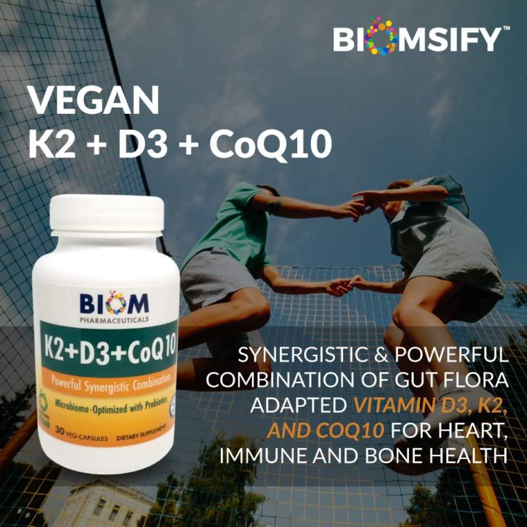 Biom Vitamin D3+K2+CoQ10 BIOM Probiotics Promote Bone Health