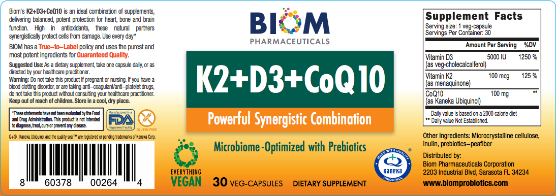 Biom Vitamin D3k2coq10 Biom Probiotics Promote Bone Health