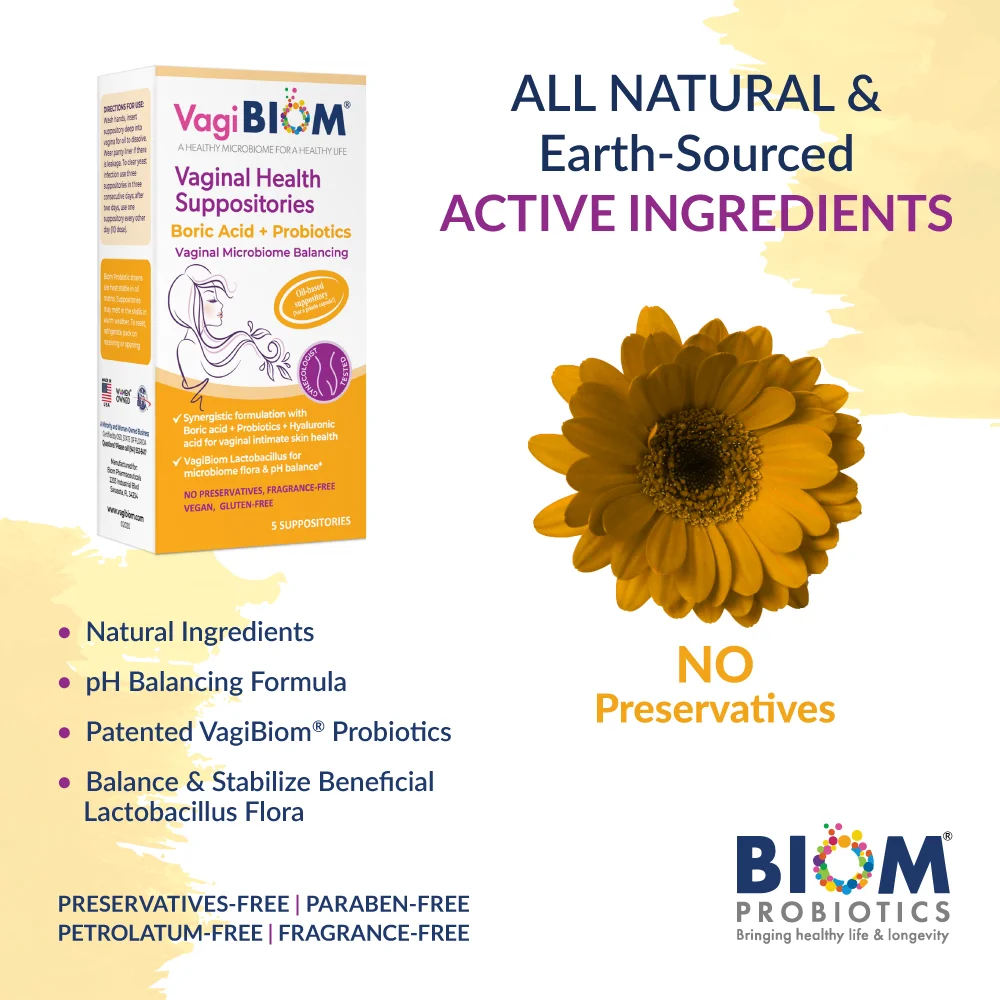 Boric Acid Vaginal Suppositories | Biom Probiotics