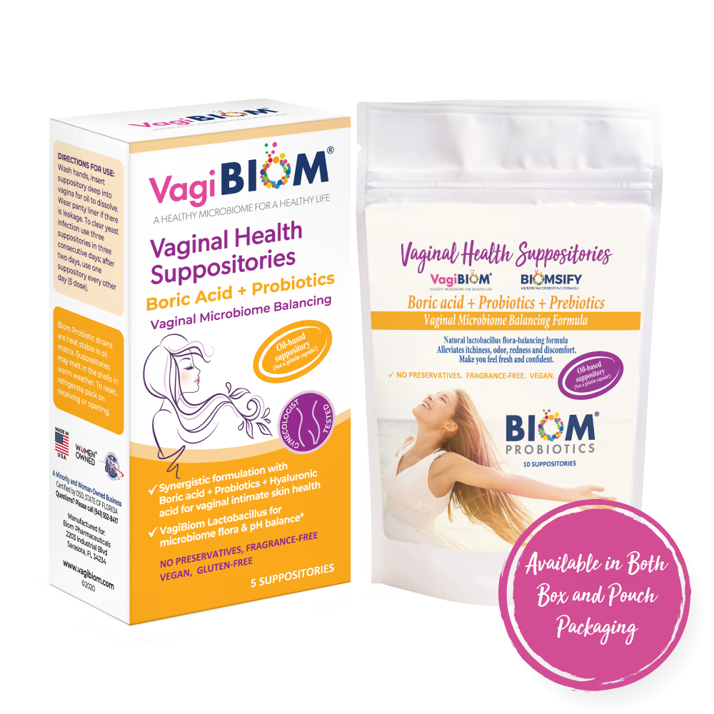 Boric Acid Vaginal Suppositories Biom Probiotics